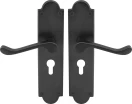 York Lever Victorian Plate - Euro 48mm Handles - BLK
