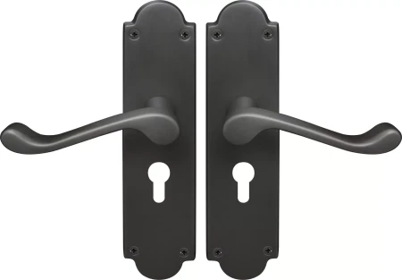 York Lever Victorian Plate - Euro 48mm Handles - DRB