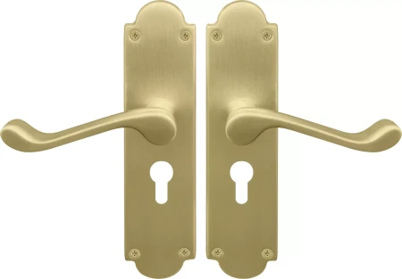 York Lever Victorian Plate - Euro 48mm Handles - MSB