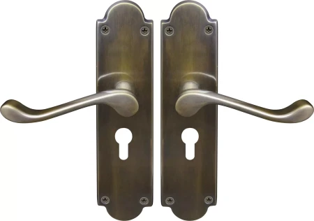 York Lever Victorian Plate - Euro 48mm Handles - ORB
