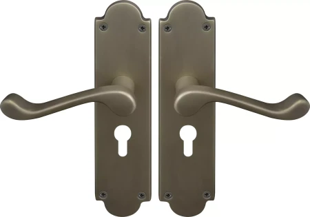 York Lever Victorian Plate - Euro 48mm Handles - RB
