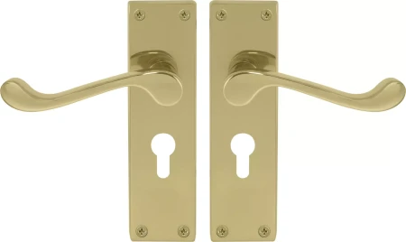 York Lever Longplate - Euro 48mm Handles - PB