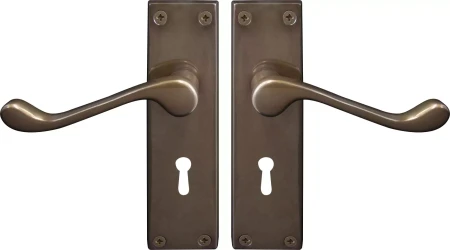York Lever Longplate - Lever Lock Handle Set - AB