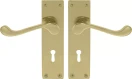 York Lever Longplate - Lever Lock Handle Set - PB