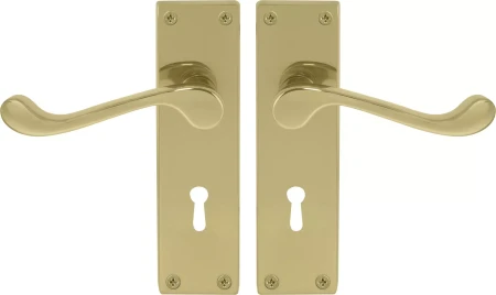 York Lever Longplate - Lever Lock Handle Set - PB