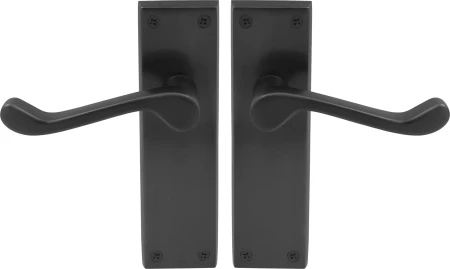 York Lever Longplate - Handle Set - BLK