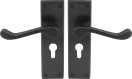 York Lever Longplate - Euro 48mm Handles - BLK