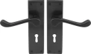 York Lever Longplate - Lever Lock Handle Set - BLK