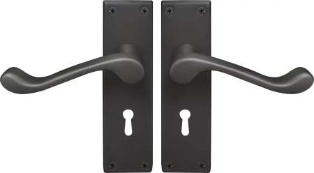 York Lever Longplate - Lever Lock Handle Set - DRB