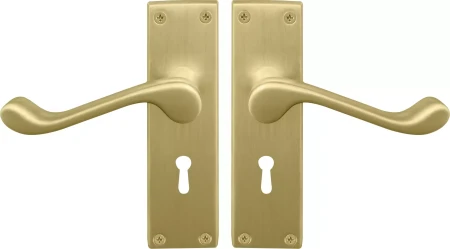 York Lever Longplate - Lever Lock Handle Set - MSB