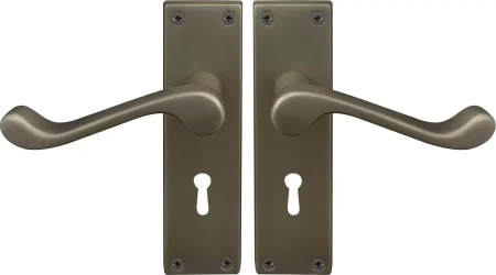 York Lever Longplate - Lever Lock Handle Set - RB