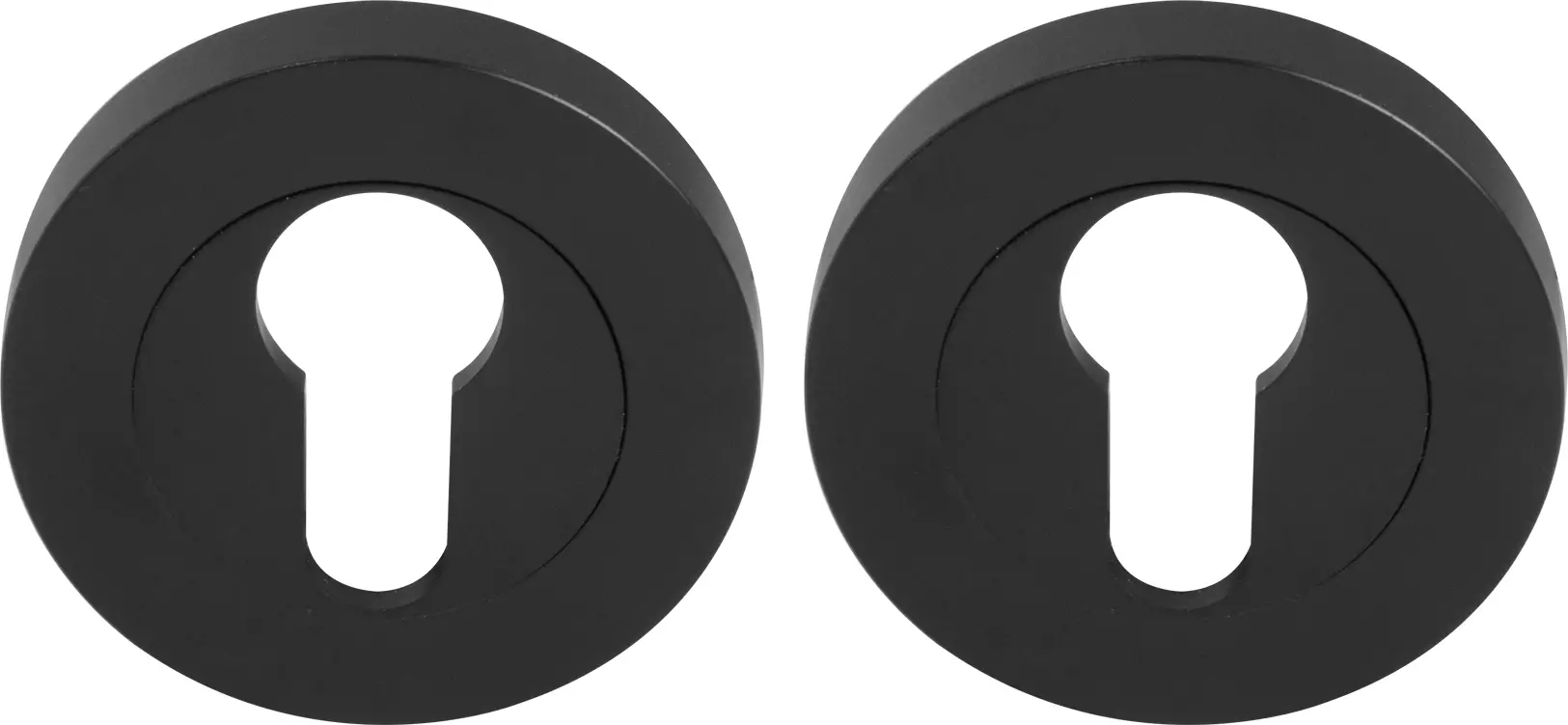 Round Euro Escutcheons - 54mm (Pr) - BLK