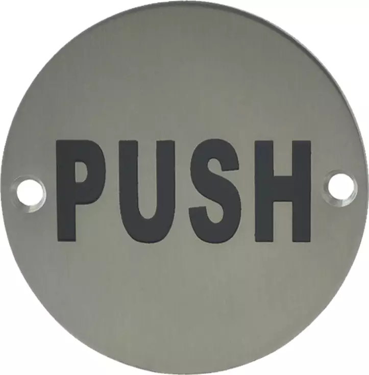 Face Fix - 75mm Engraved Disc - PUSH - SS