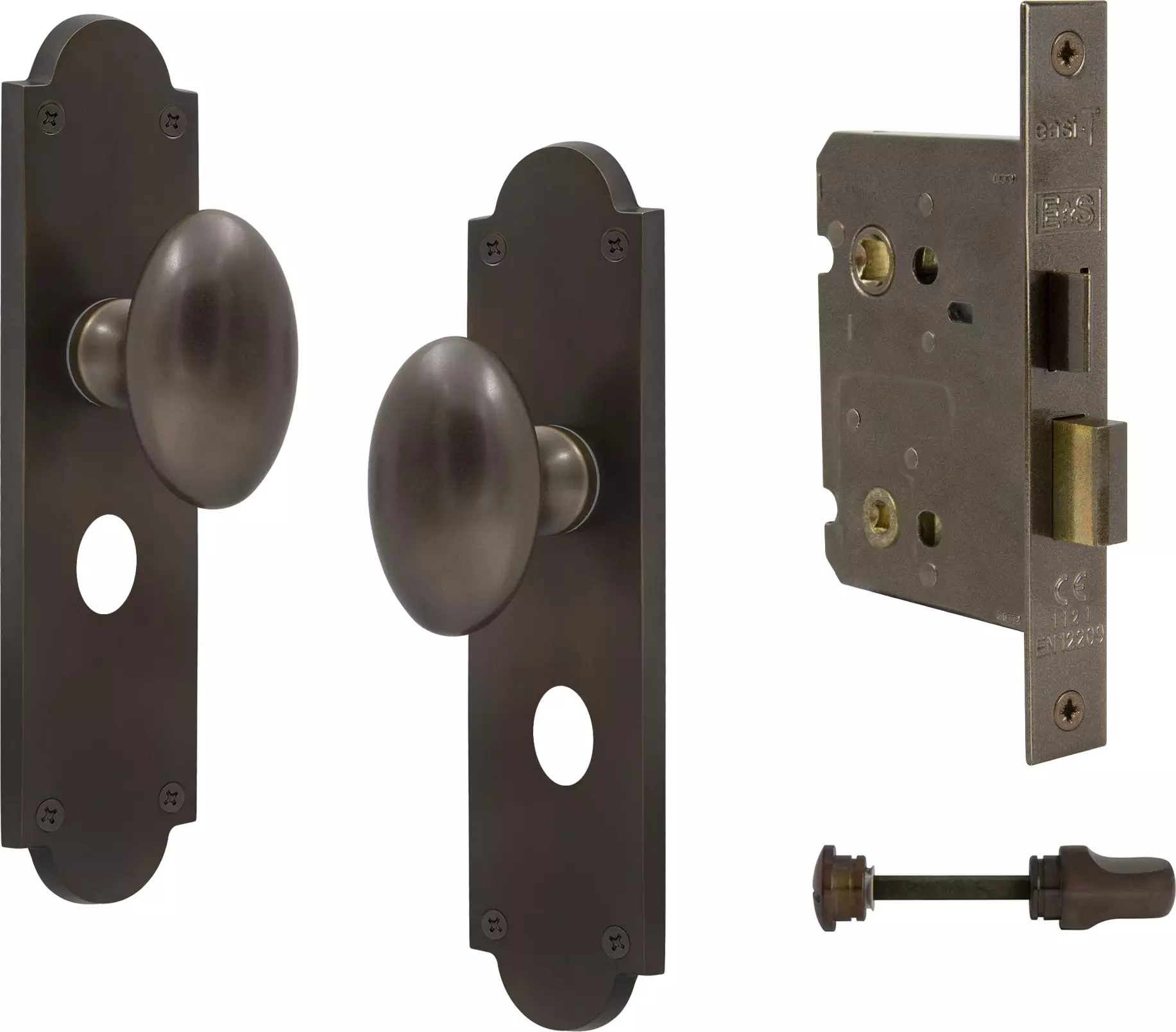 Camden Knob Victorian Longplate - Privacy Set - AB