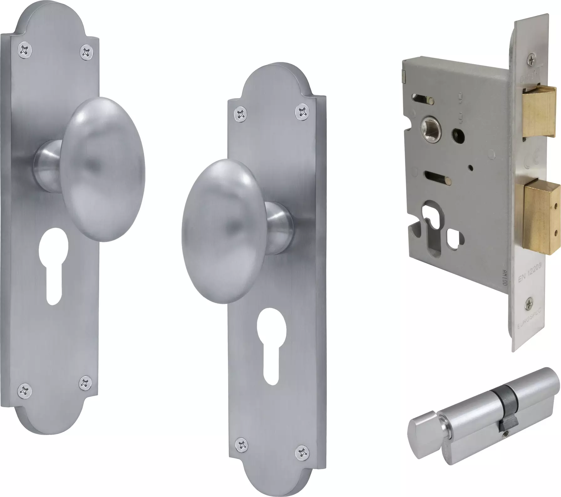 Camden Knob Victorian Longplate - Entrance Set - K/T - PC