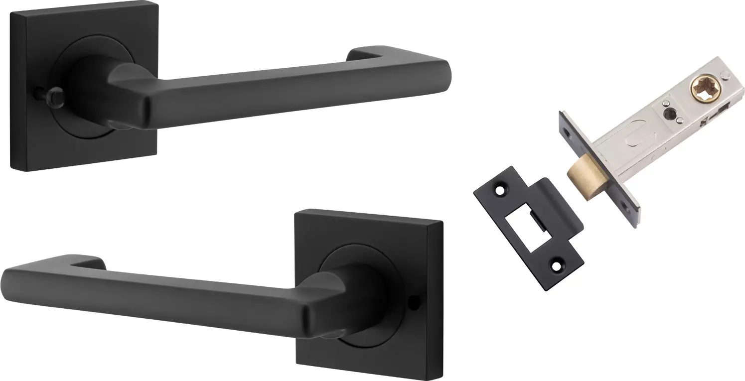 Baltimore Return Lever - Square Rose Integrated Privacy Set - MB