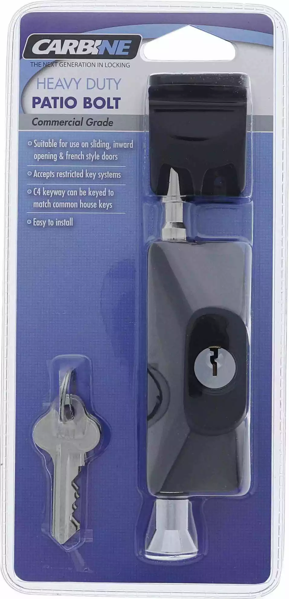 Heavy Duty Patio Bolt - DP - BLK