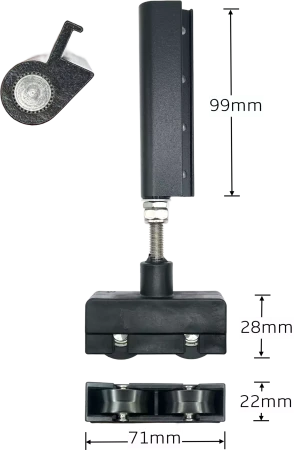 ASL MK3 Double Roller /w Single Hinge - 75kg