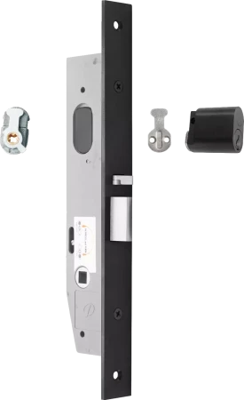 23mm Nightlatch LH Set - inc Lock + Cyl/Cam + LH Turn Adaptor - BLK