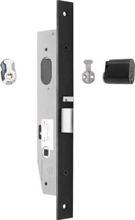 23mm Nightlatch RH Set - inc Lock + Cyl/Cam + RH Turn Adaptor - BLK