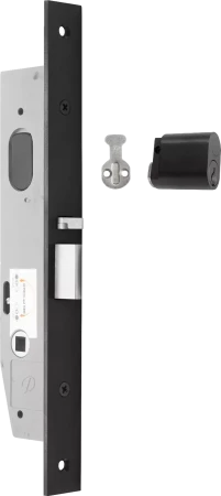 23mm Nightlatch Set - inc Lock + Cyl/Cam - BLK