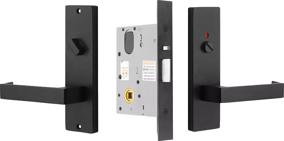 87 Lever on Plate - Privacy Lock Kit - BLK