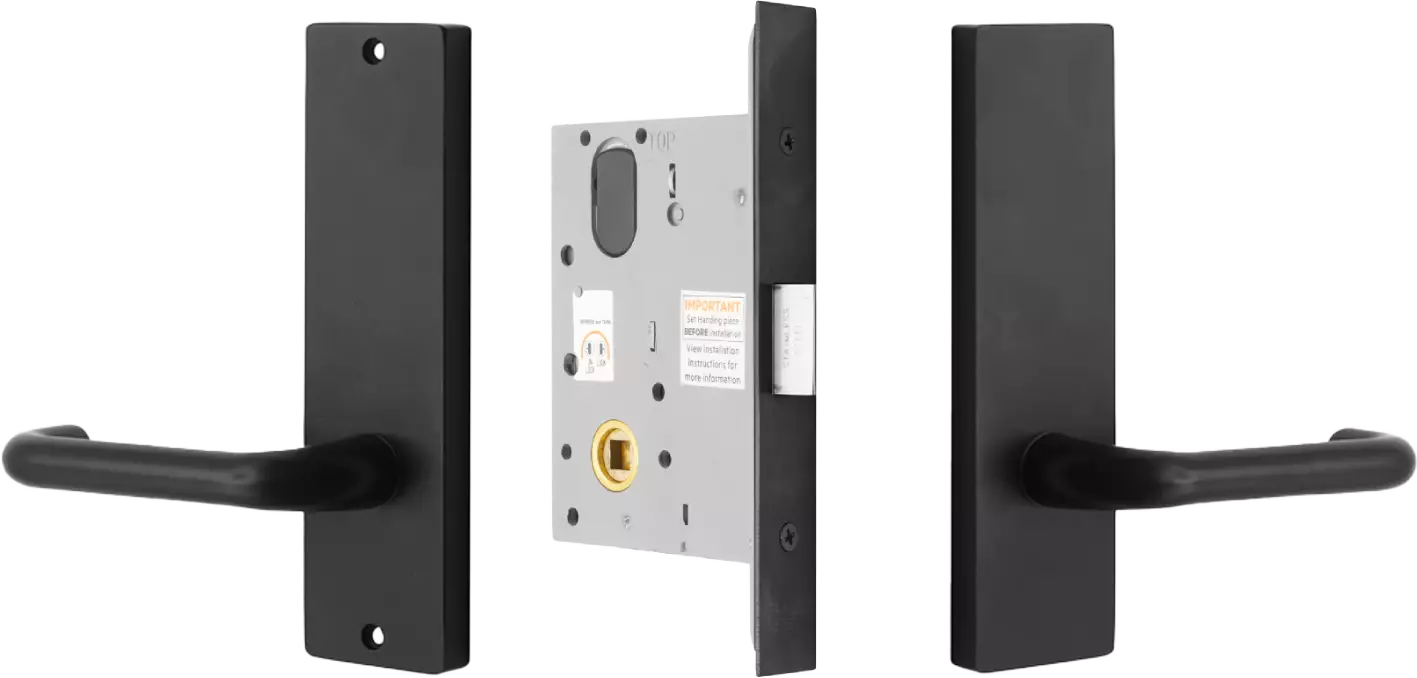 90 Lever on Plate - Passage Kit - BLK