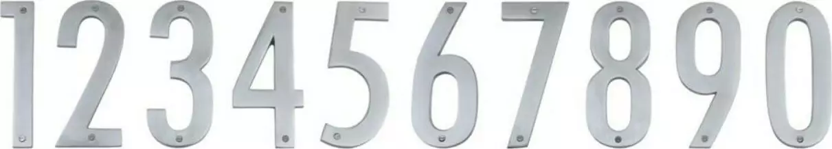 150mm Brass Modern Face Fix Numerals - BLK