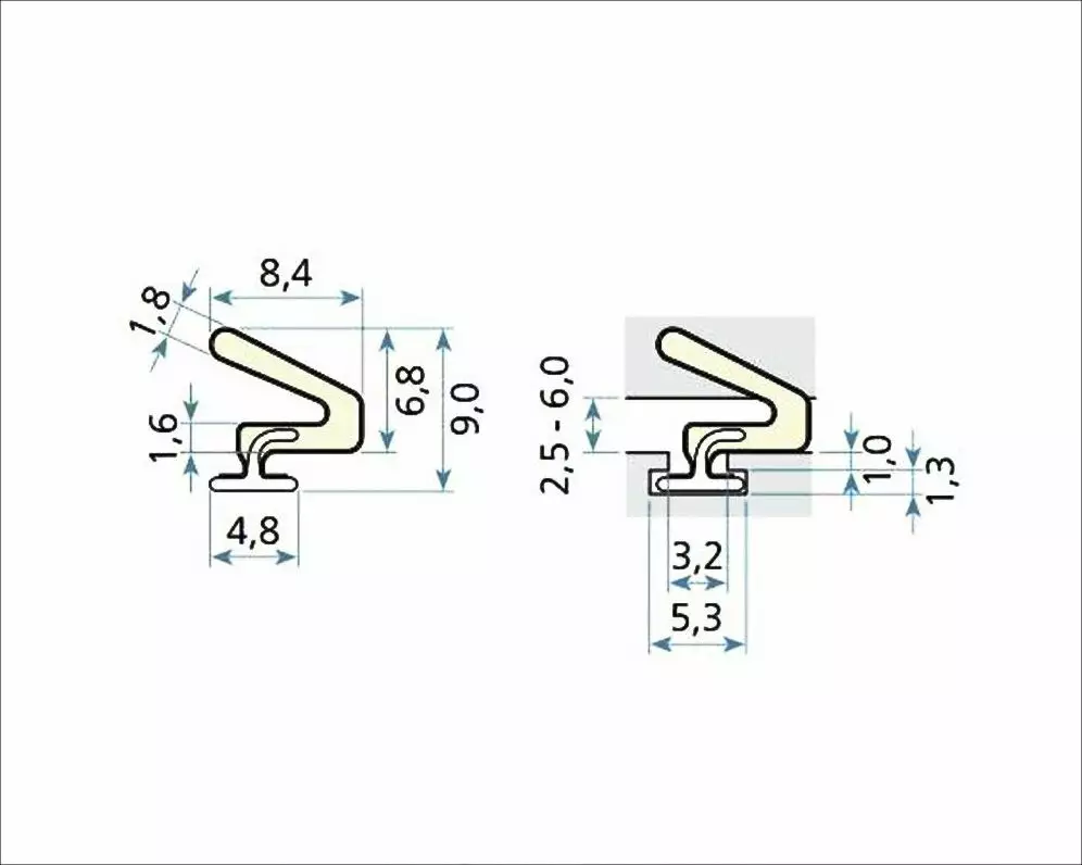 Aquamac 21 Aluminium Door Seal 4.8mm Foot - BLK Aquamac 21 Aluminium Door Seal 4.8mm Foot - BLK