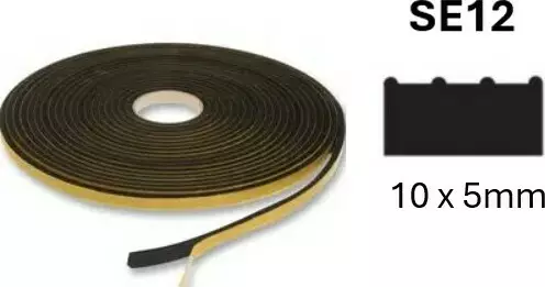 SE12 Black Sponge Seal 10x5 EPDM SE12 Black Sponge Seal 10x5 EPDM