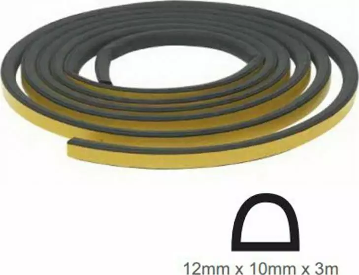 SD12 Black Sponge Seal 12x10 EPDM - 3m SD12 Black Sponge Seal 12x10 EPDM - 3m