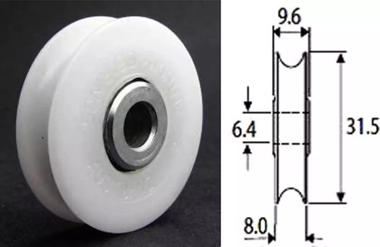 Wheel - Nylon 32 X 9.6 X 6.4mm Wheel - Nylon 32 X 9.6 X 6.4mm