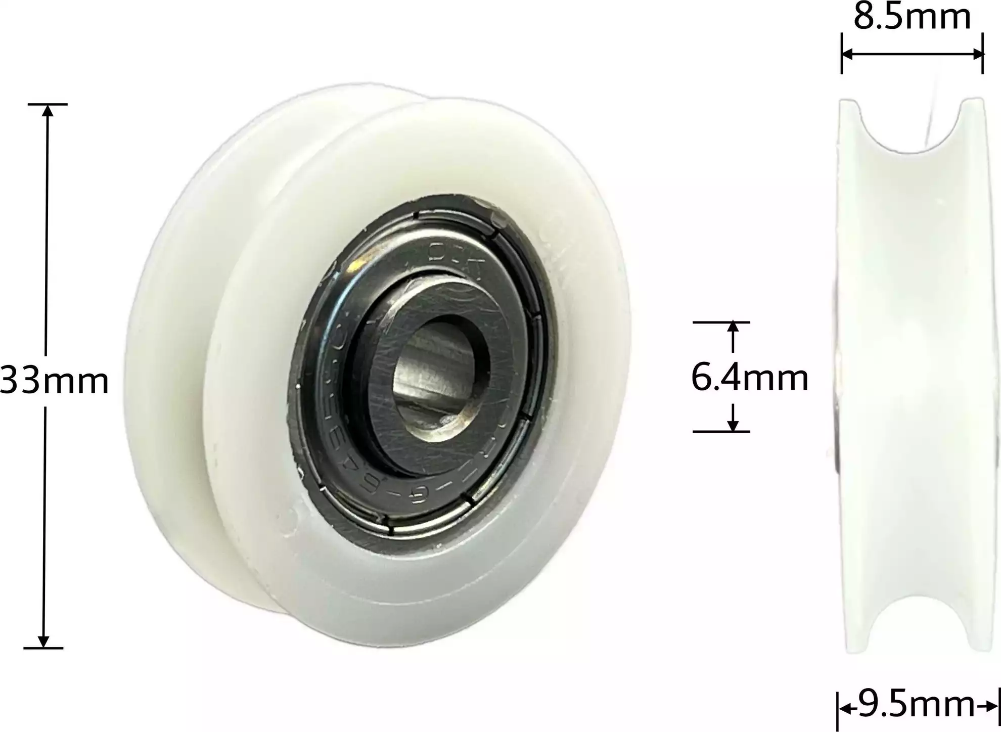 Wheel - Nylon 33 X 9.5 X 6.4mm Wheel - Nylon 33 X 9.5 X 6.4mm