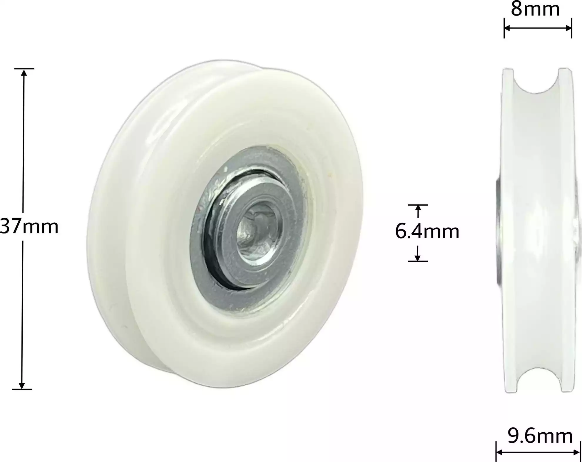Wheel - Nylon 37 x 9.6 x 6.4mm Wheel - Nylon 37 x 9.6 x 6.4mm