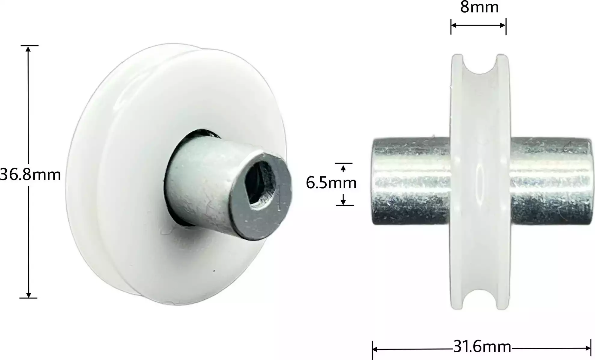 Nylon Wheel - 36.8 x 31.6 x 6.5mm Nylon Wheel - 36.8 x 31.6 x 6.5mm