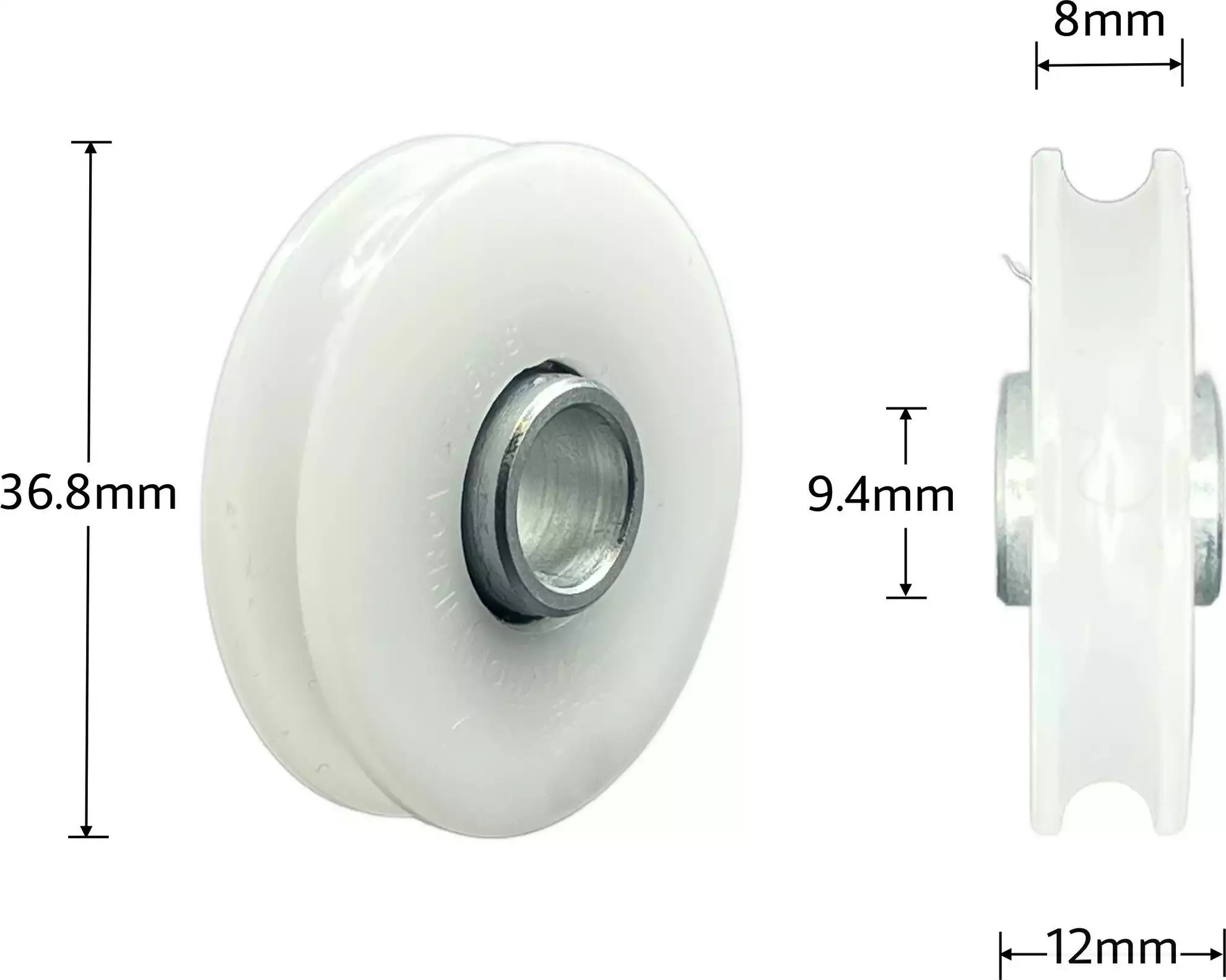 Wheel - Nylon 37 x 12 x 9.6mm - Wide Groove Wheel - Nylon 37 x 12 x 9.6mm - Wide Groove