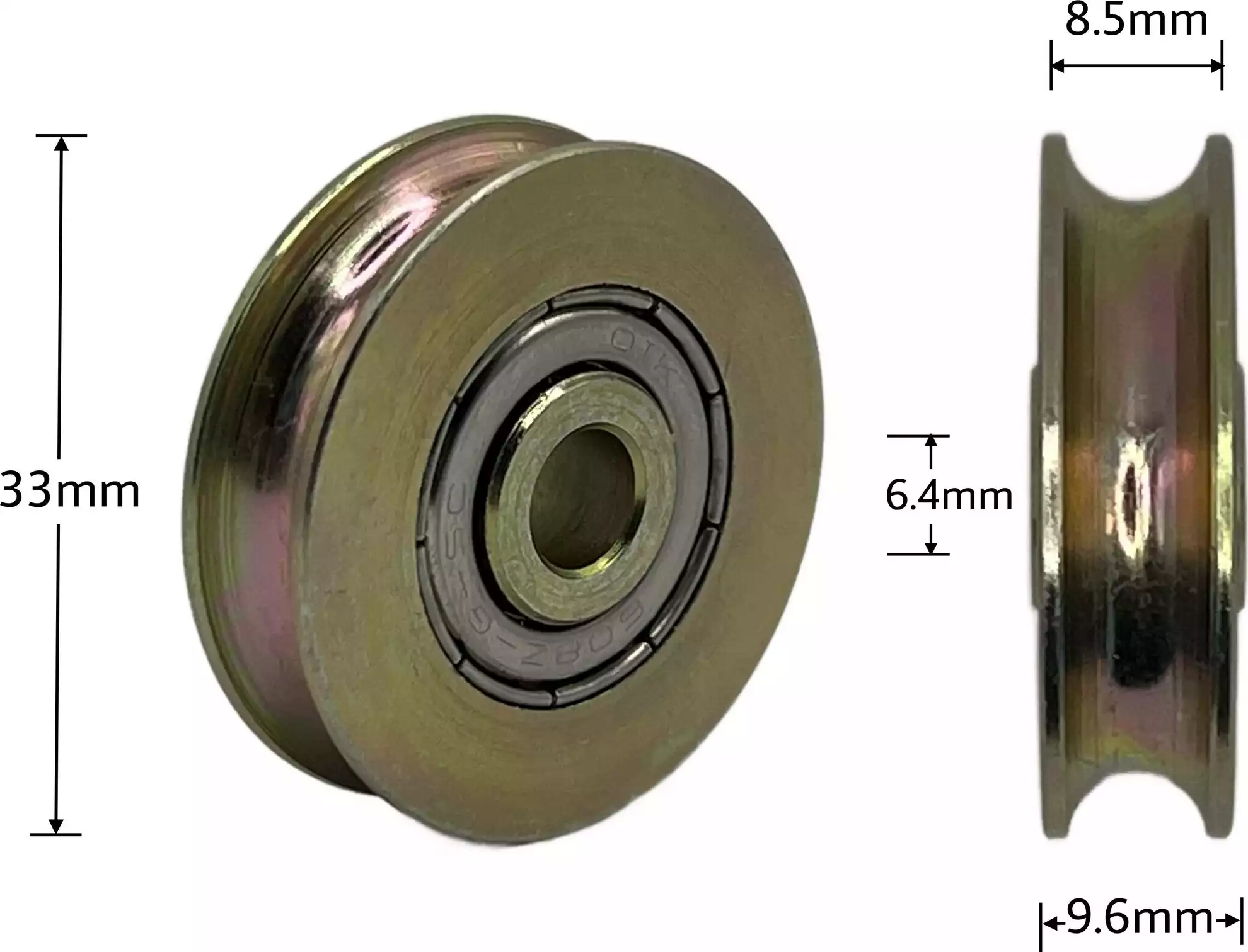 Wheel - Grooved 33 x 9.6 x 6.4mm - ZP Steel Wheel - Grooved 33 x 9.6 x 6.4mm - ZP Steel